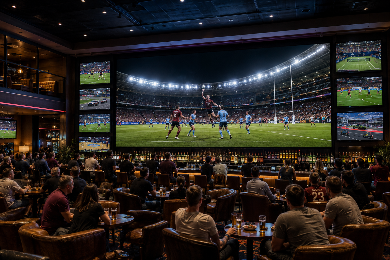 Large feature screen inside Jupiters Hotel & Casino Gold Coast  Sports Bar