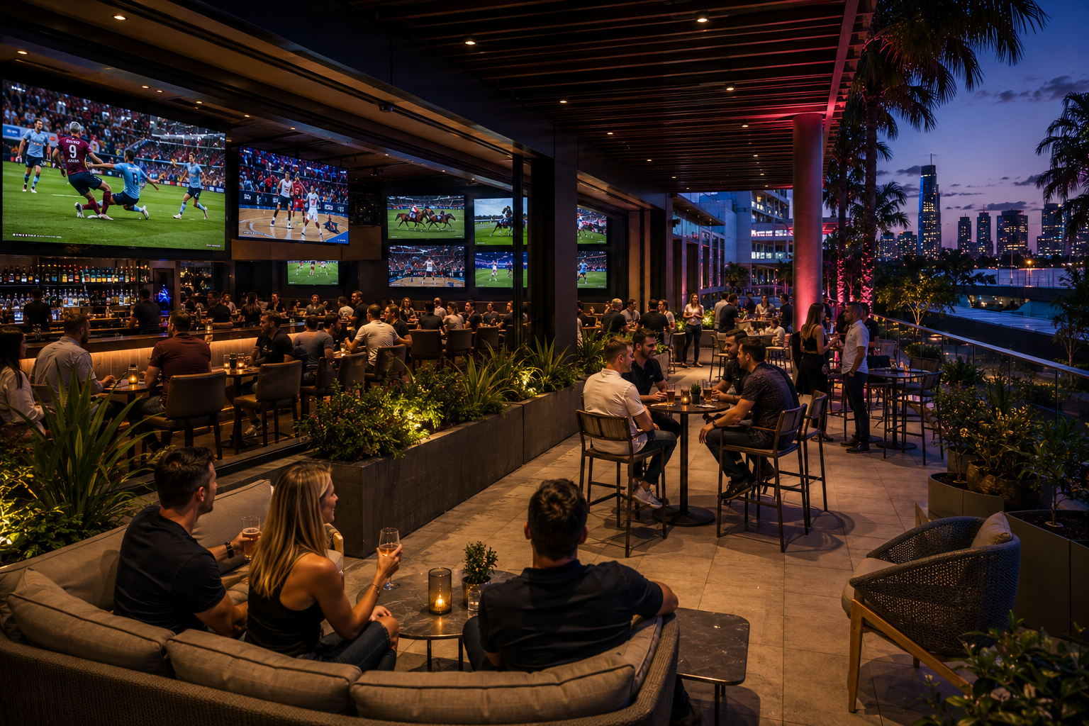 Outdoor terrace at Jupiters Hotel & Casino Gold Coast  Sports Bar